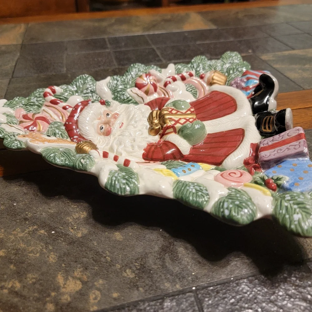 Fitz And Floyd Essentials Christmas Dish Set Canape Relish Candy‎ Lane Magolica